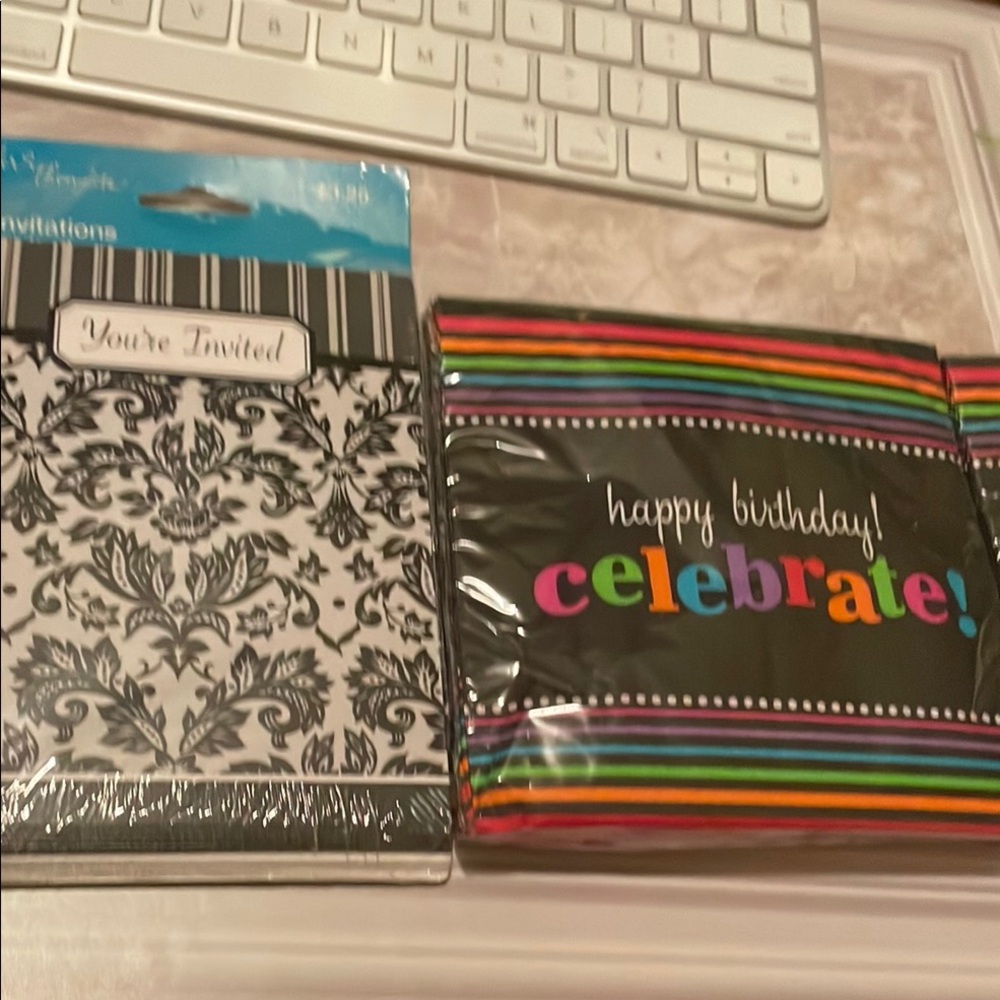 Celebrate Birthday Invitations - Black and Multicolor